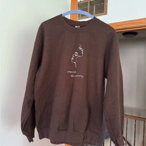 Gildan Brown Embroidered Women's Sweatshirt